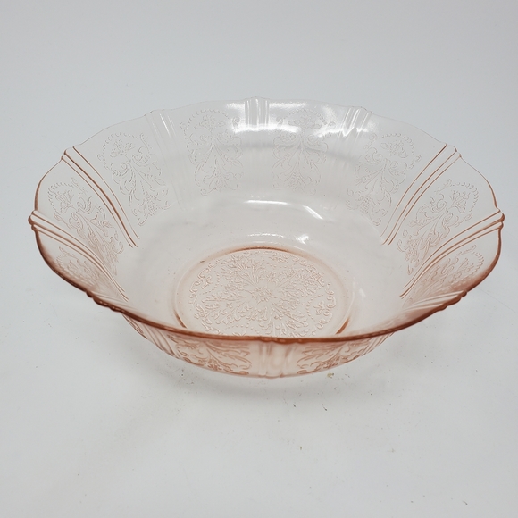 VTG Macbeth Evans American Sweetheart Pink Depression Glass Fruit Bowl - Picture 3 of 3